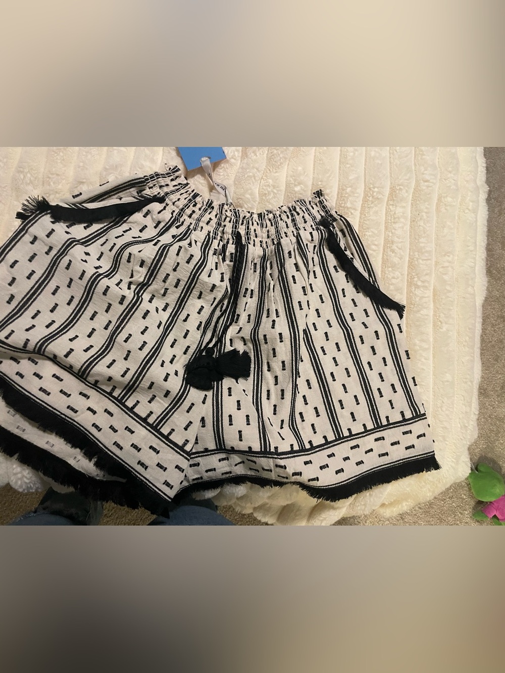 HUNTER BELL Black and White Helene Shorts